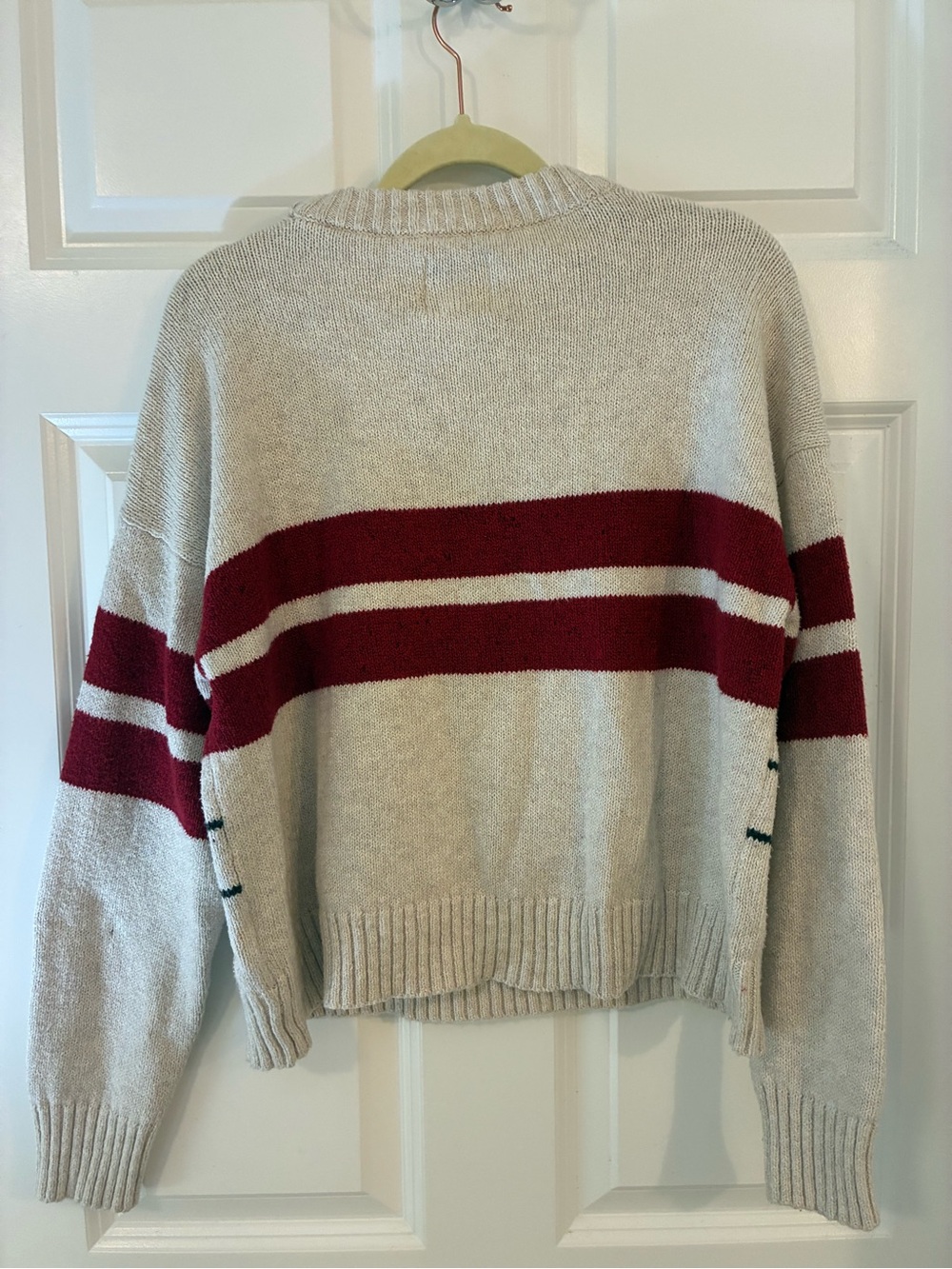 AE Snoopy Cream & Red Striped Knit Sweater Small - Picture 6 of 6